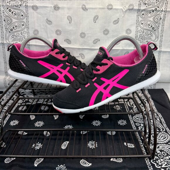 Asics Shoes  Metrolyte Running Sneakers Pink Black Mesh Q482N Lace Up Womans 6 - Picture 1 of 10